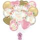 Premium Floral Sweet Baby Girl Baby Shower Foil Balloon Bouquet with Balloon Weight, 13pc
